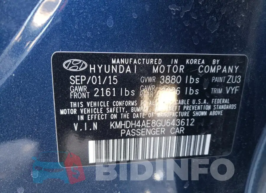 KMHDH4AE8GU643612 Photo# 13