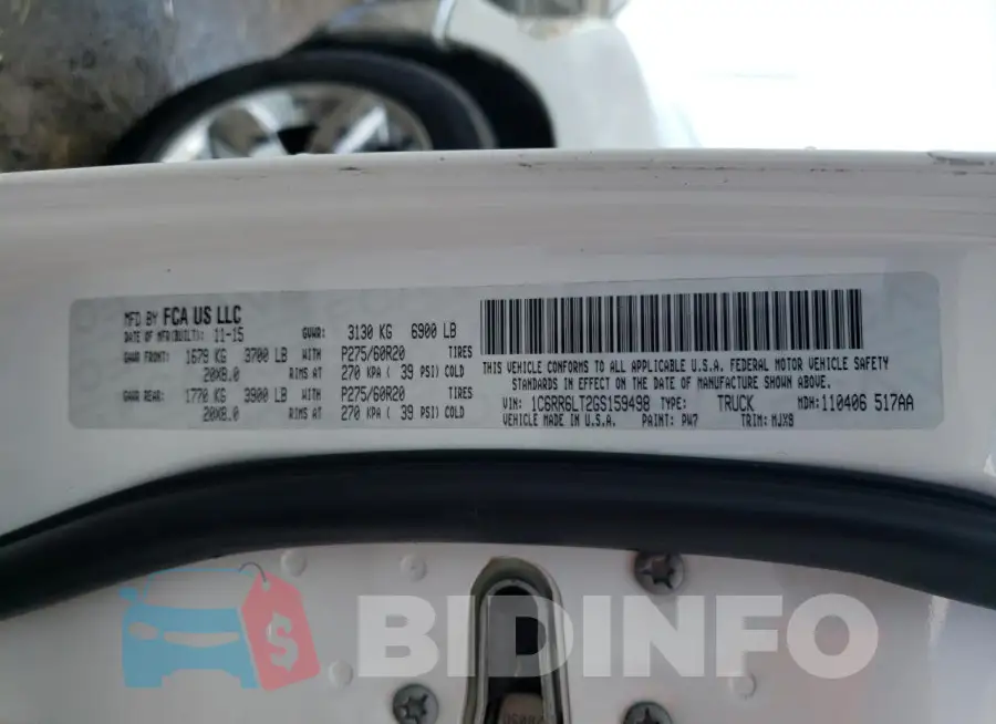 1C6RR6LT2GS159498 Photo# 12