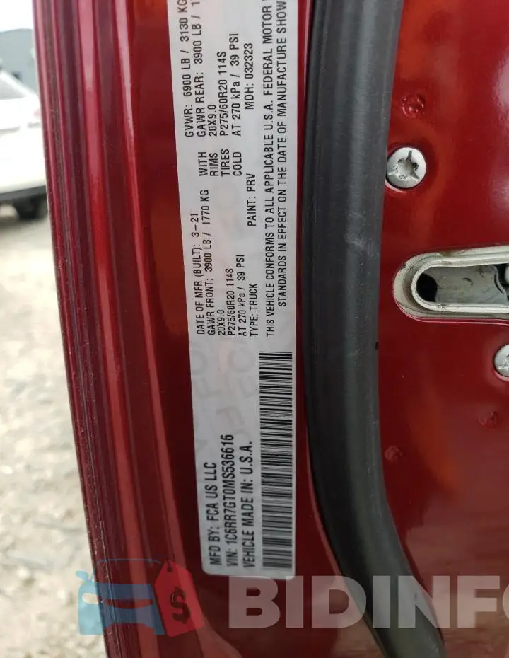 1C6RR7GT0MS536616 Photo# 12