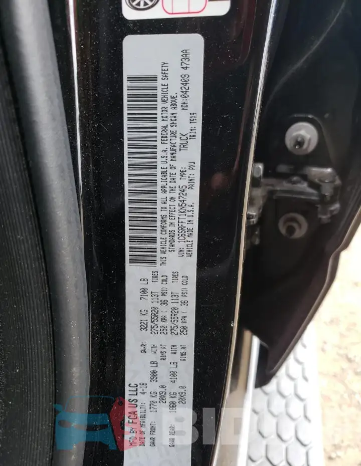 1C6SRFFT1KN547245 Photo# 12
