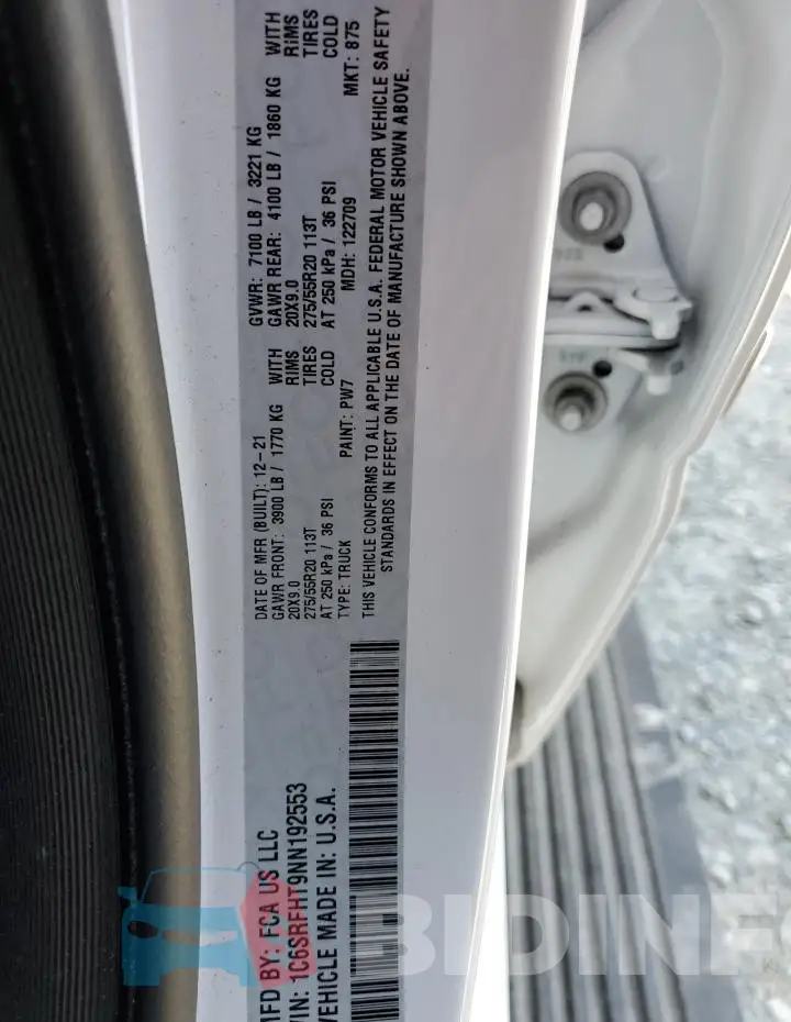 1C6SRFHT9NN192553 Photo# 12