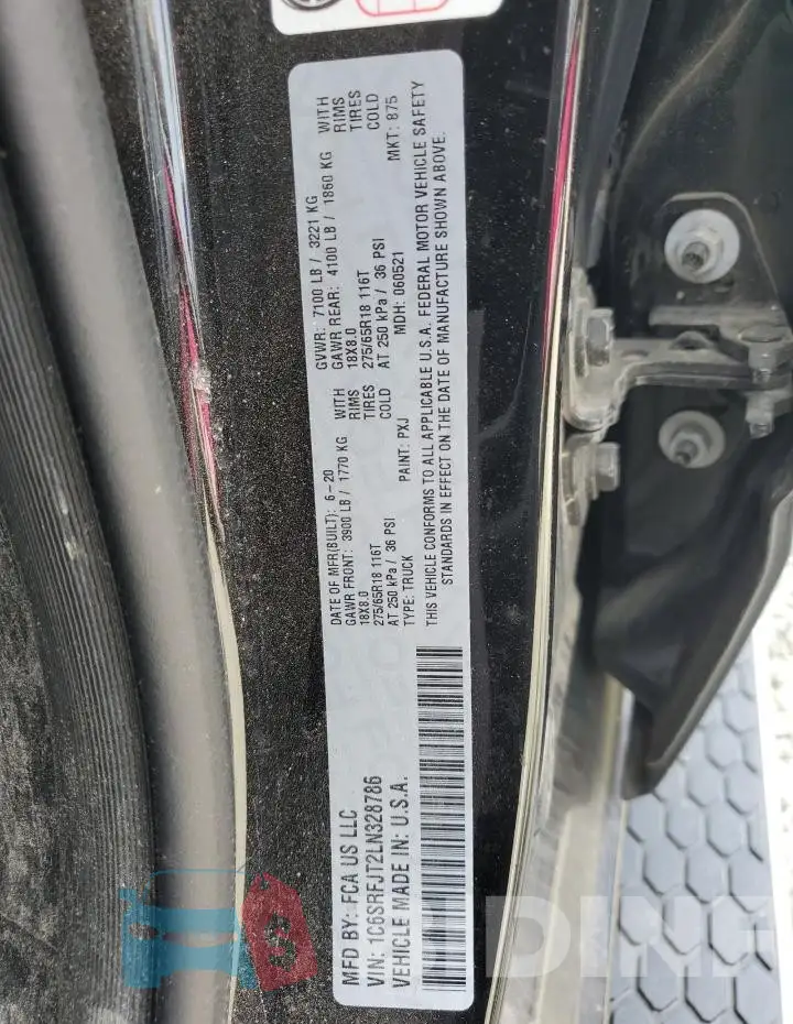 1C6SRFJT2LN328786 Photo# 12