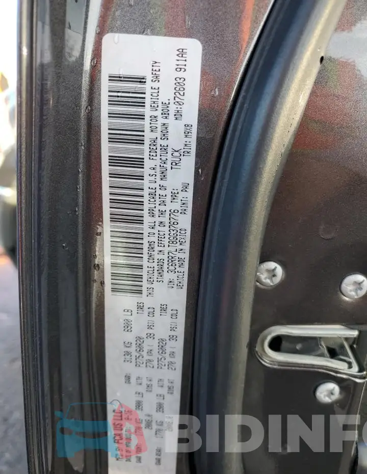 3C6RR7LT8GG376776 Photo# 12