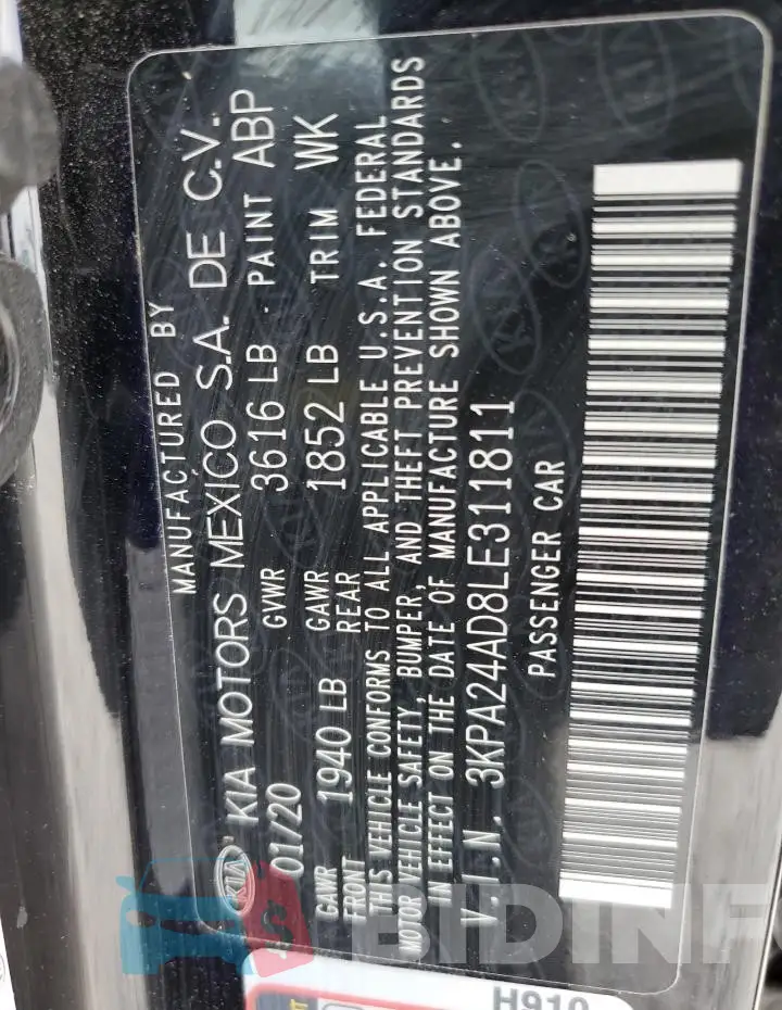 3KPA24AD8LE311811 Photo# 12
