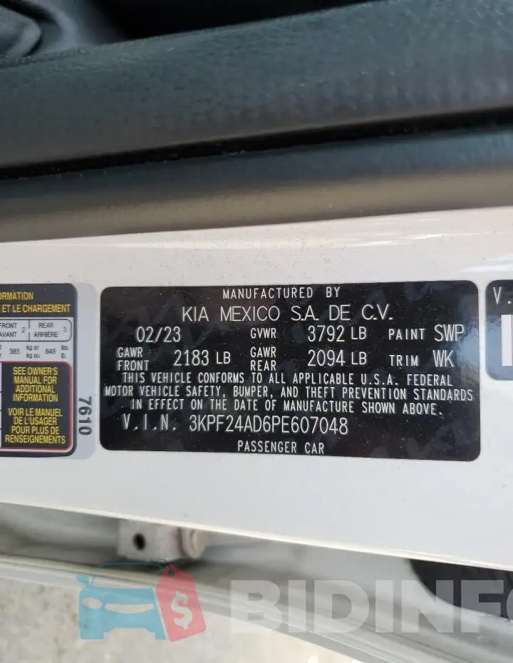 3KPF24AD6PE607048 Photo# 13