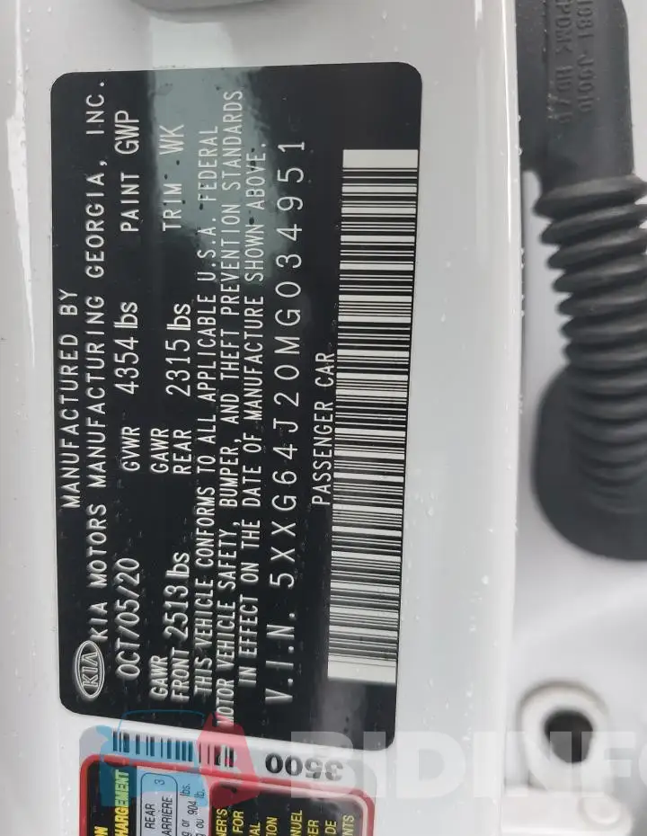 5XXG64J20MG034951 Photo# 12