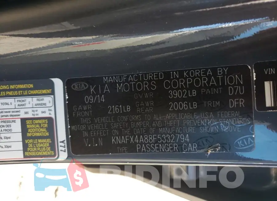 KNAFX4A88F5332794 Photo# 13