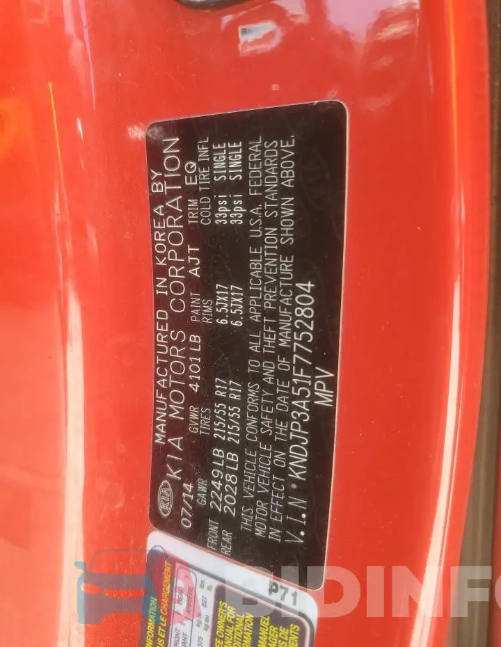 KNDJP3A51F7752804 Photo# 12