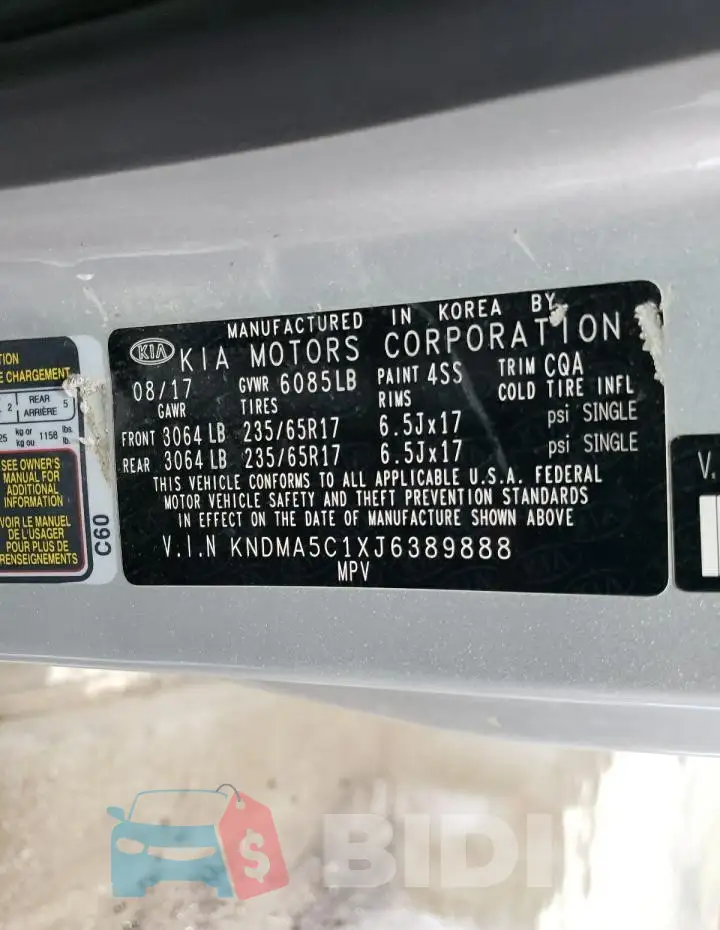 KNDMA5C1XJ6389888 Photo# 13