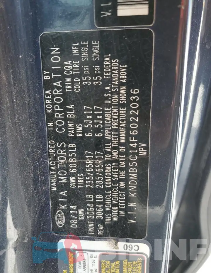 KNDMB5C14F6022036 Photo# 13