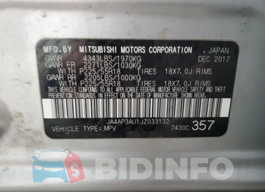 JA4AP3AU1JZ033132 Photo# 13