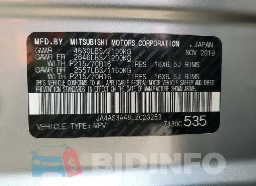 JA4AS3AA8LZ023253 Photo# 13