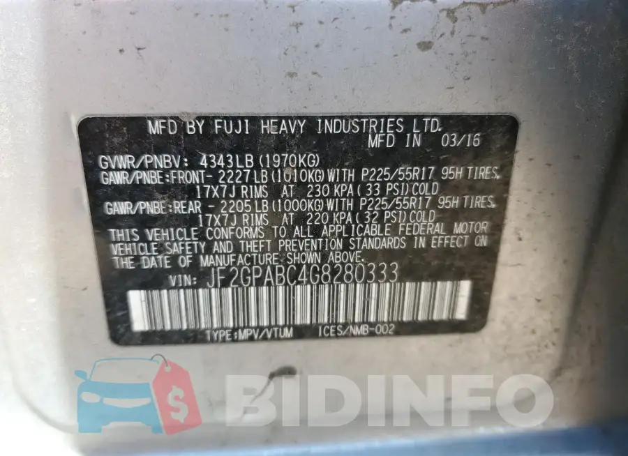 JF2GPABC4G8280333 Photo# 13