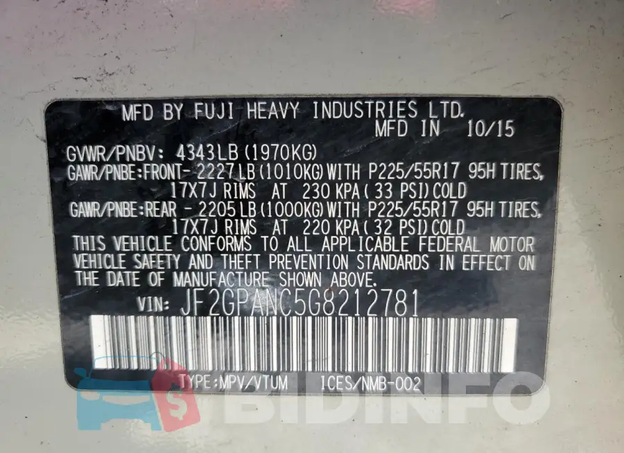 JF2GPANC5G8212781 Photo# 13