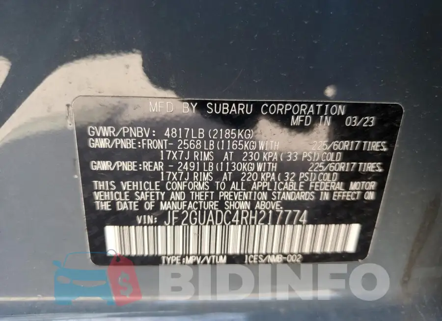 JF2GUADC4RH217774 Photo# 13