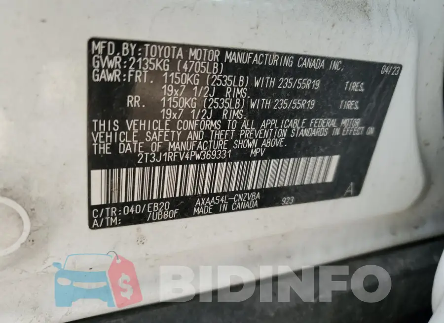2T3J1RFV4PW369331 Photo# 12