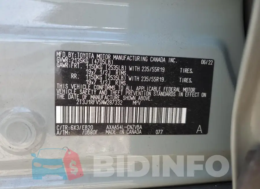 2T3J1RFV5NW287332 Photo# 13