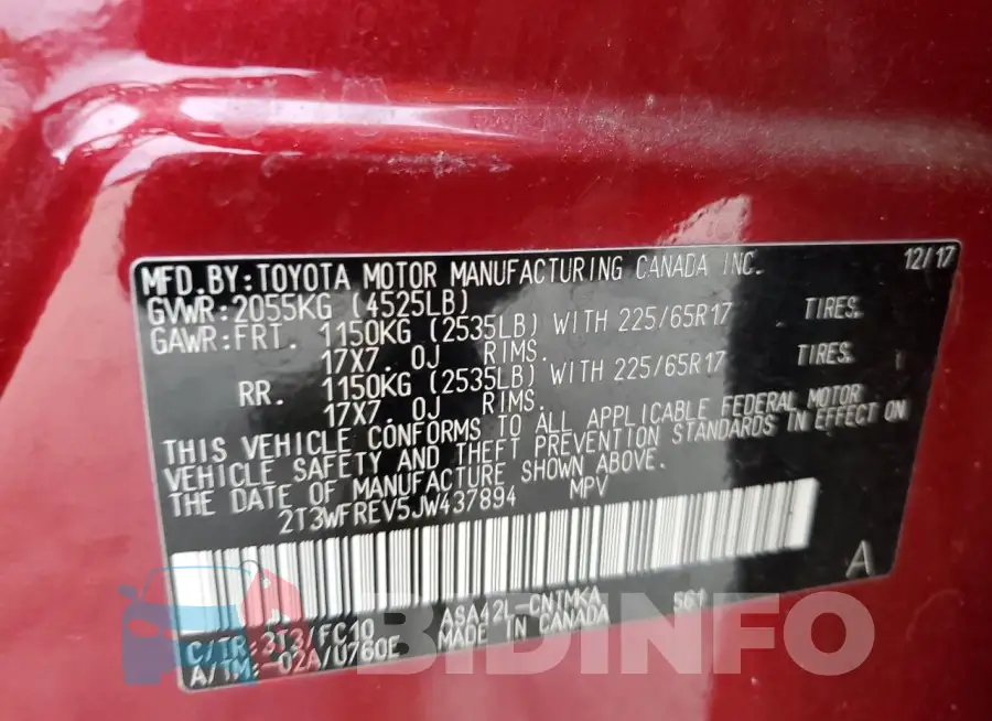 2T3WFREV5JW437894 Photo# 14