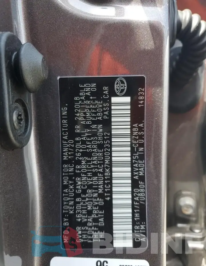 4T1C11BK7MU023512 Photo# 12
