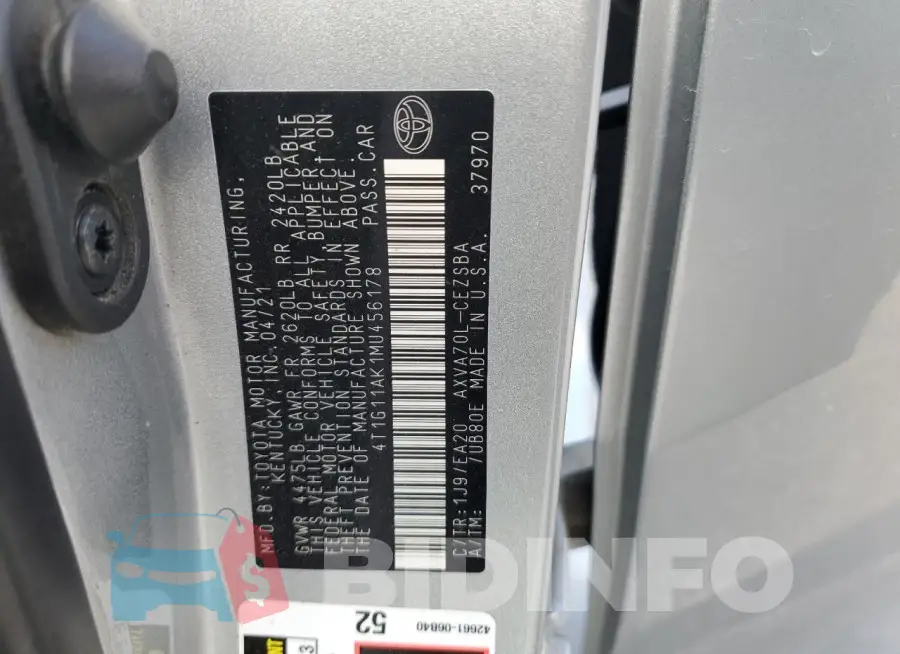 4T1G11AK1MU456178 Photo# 13