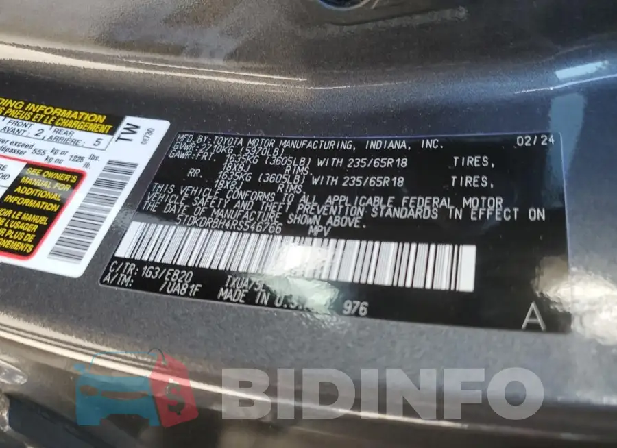 5TDKDRBH4RS546766 Photo# 13