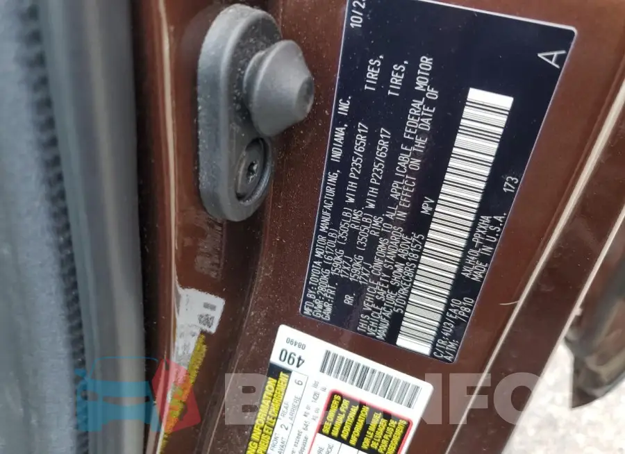 5TDYRKEC8RS181575 Photo# 13
