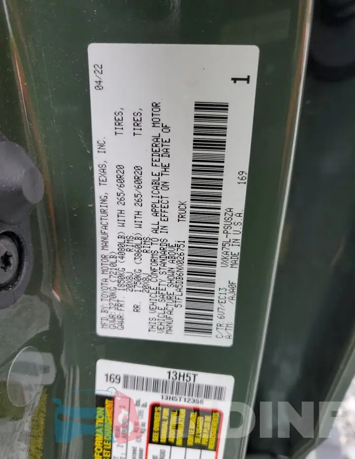 5TFLA5DB6NX026751 Photo# 12