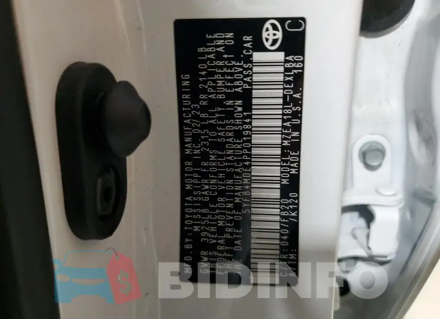5YFB4MDE4PP019841 Photo# 12