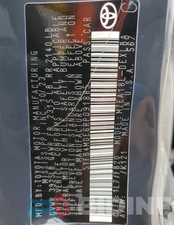 5YFB4MDE6RP091885 Photo# 12
