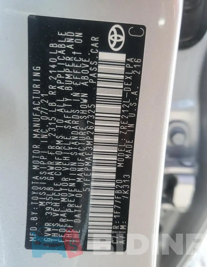 5YFEPMAE3MP267325 Photo# 12
