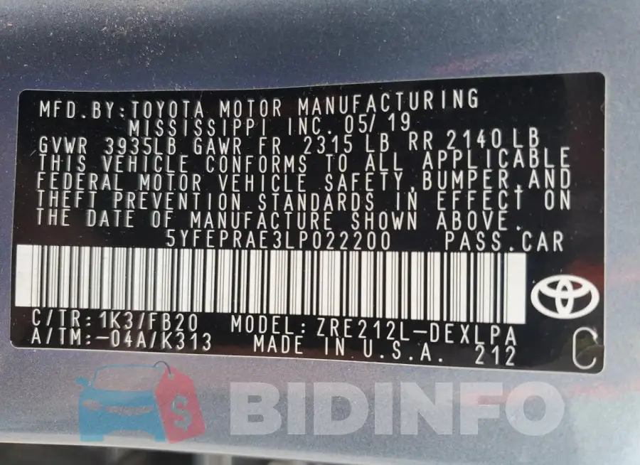 5YFEPRAE3LP022200 Photo# 12
