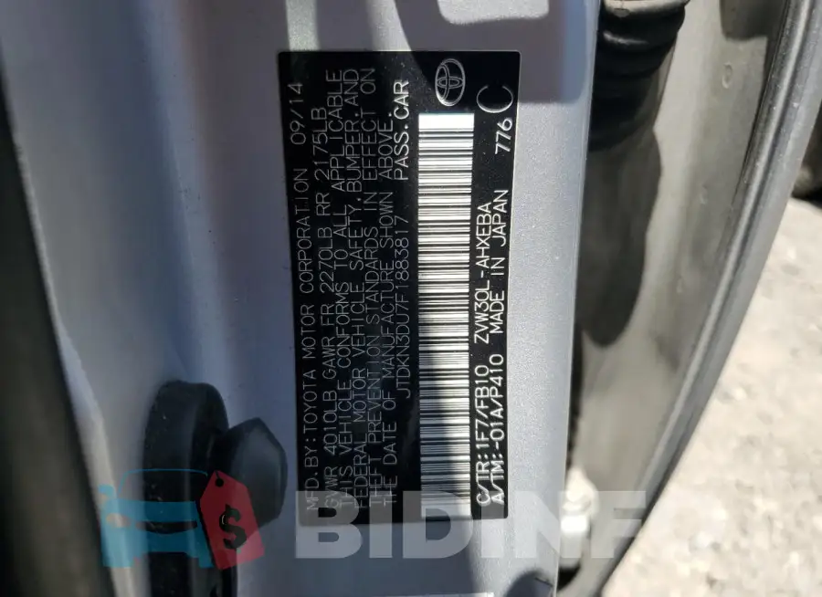 JTDKN3DU7F1883817 Photo# 12