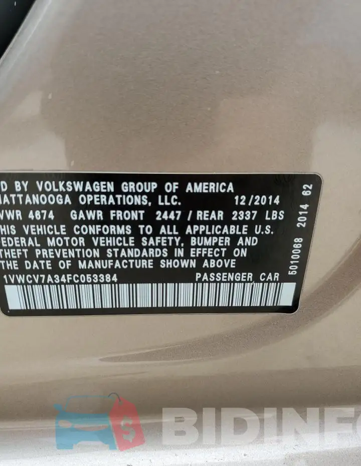 1VWCV7A34FC053384 Photo# 13