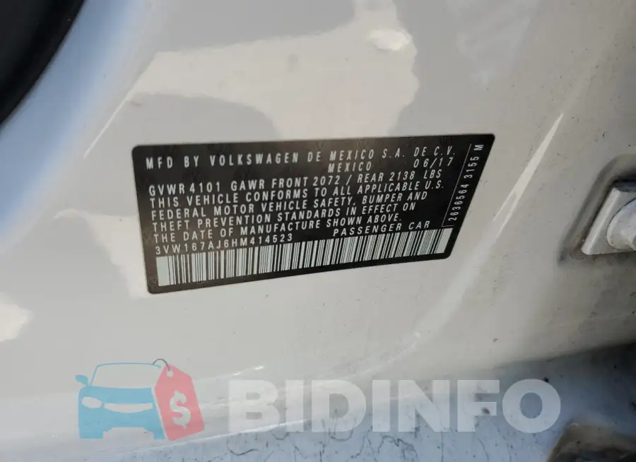 3VW167AJ6HM414523 Photo# 12