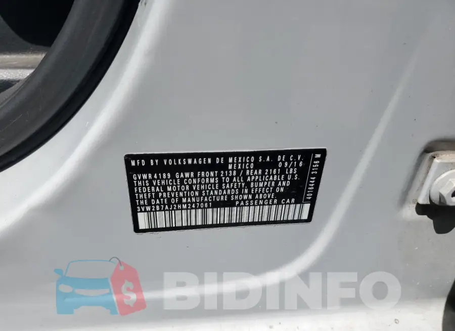 3VW2B7AJ2HM247061 Photo# 12