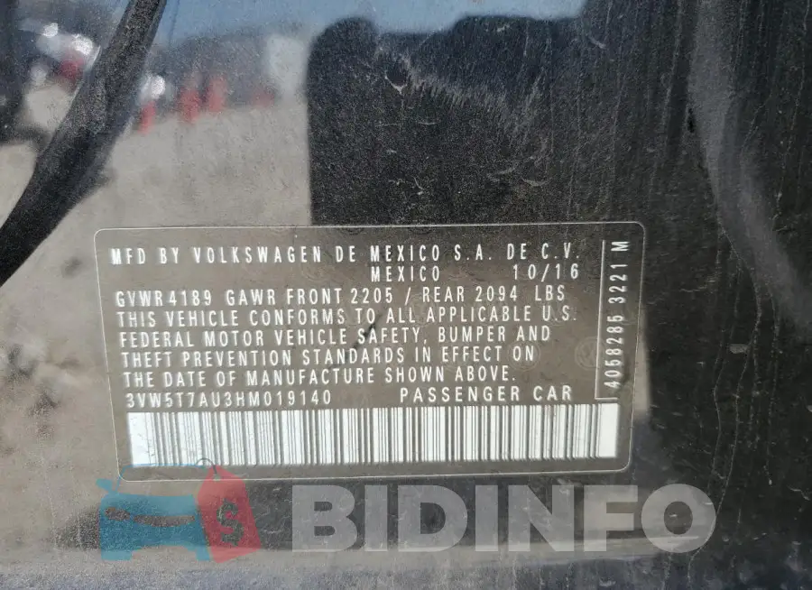 3VW5T7AU3HM019140 Photo# 12