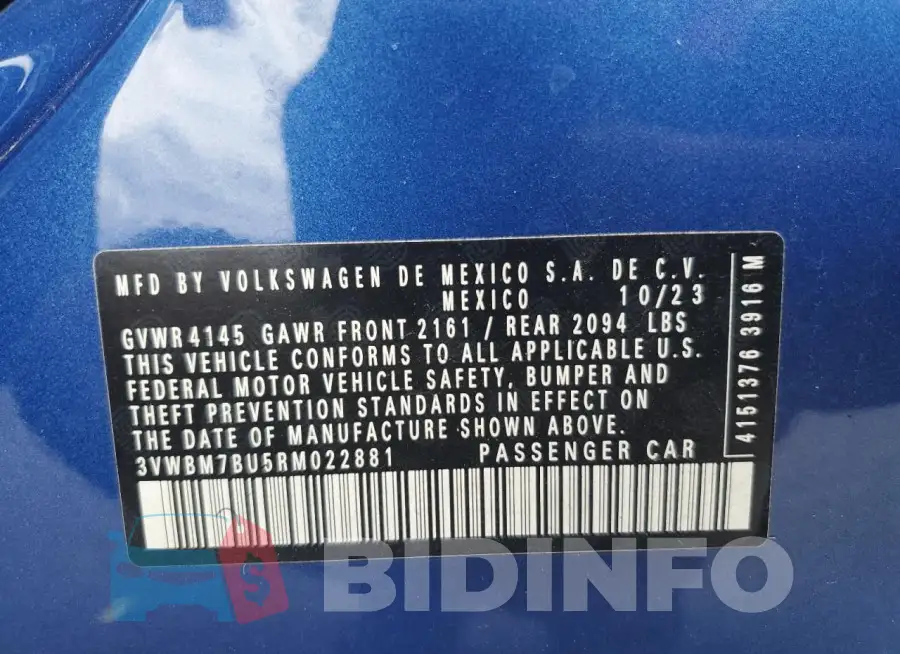 3VWBM7BU5RM022881 Photo# 12