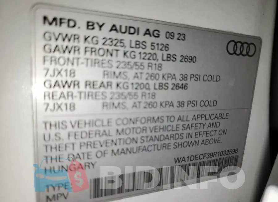 WA1DECF39R1032596 Photo# 14
