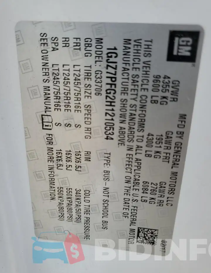 1GJZ7PFG2H1210534 Photo# 13