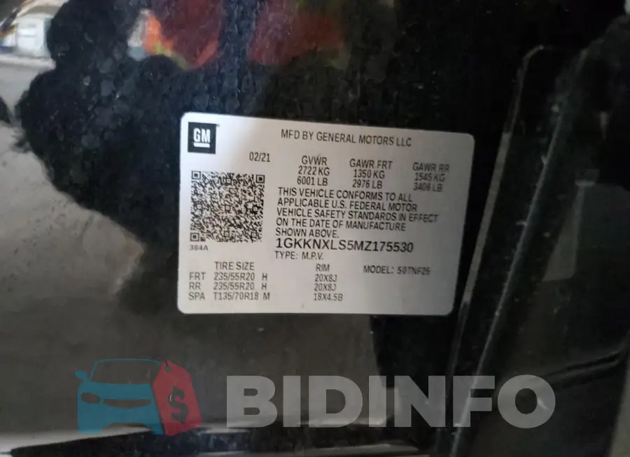 1GKKNXLS5MZ175530 Photo# 13