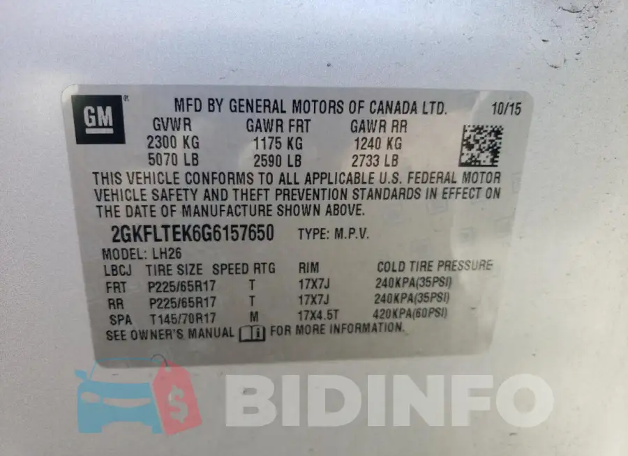 2GKFLTEK6G6157650 Photo# 13