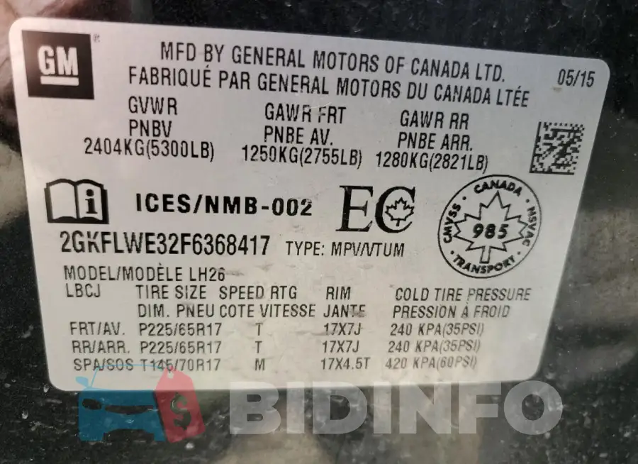 2GKFLWE32F6368417 Photo# 13