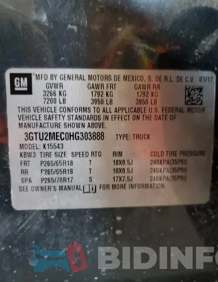 3GTU2MEC0HG303888 Photo# 13