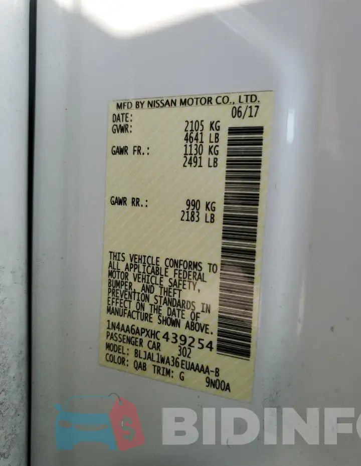 1N4AA6APXHC439254 Photo# 12