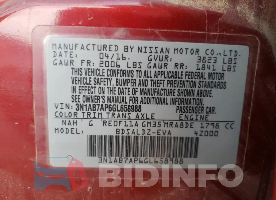 3N1AB7AP6GL658988 Photo# 12