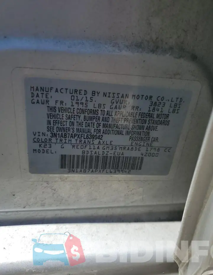 3N1AB7APXFL639942 Photo# 12