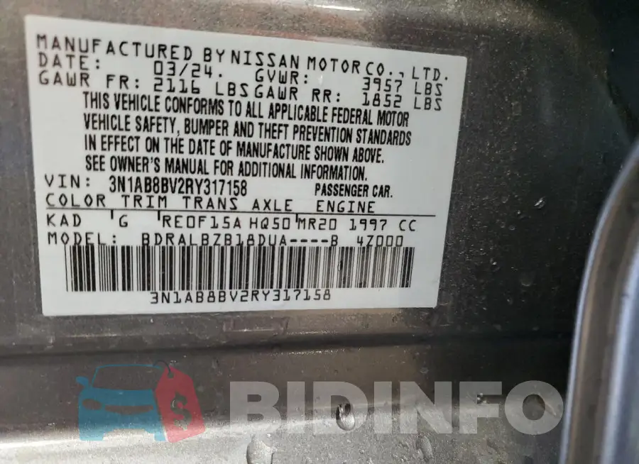 3N1AB8BV2RY317158 Photo# 12