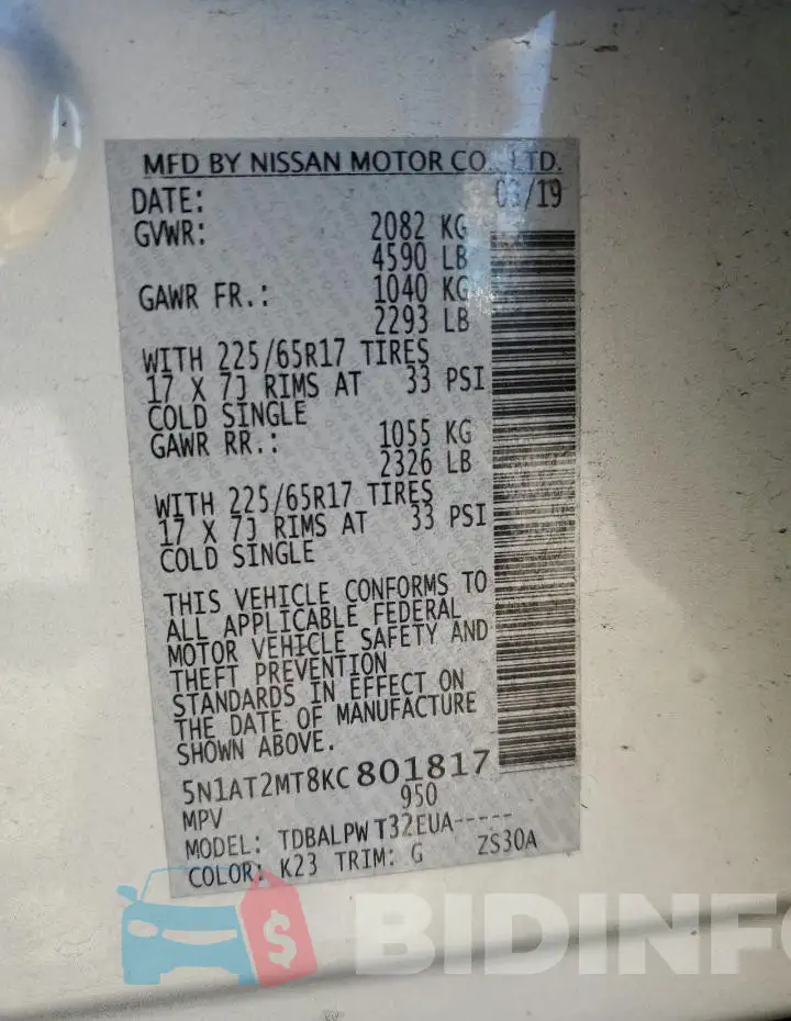 5N1AT2MT8KC801817 Photo# 12