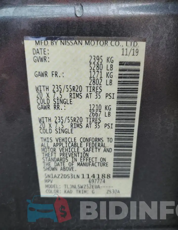 5N1AZ2DS3LN114188 Photo# 13