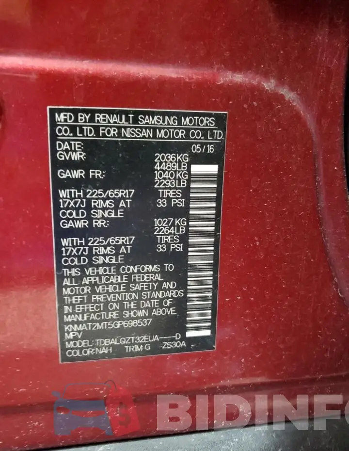 KNMAT2MT5GP698537 Photo# 12